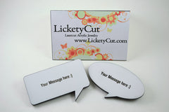 Custom Speech Bubble Pin Backed Brooch - Your Words or Phrase Laser Engraved Acrylic