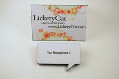 Custom Speech Bubble Pin Backed Brooch - Your Words or Phrase Laser Engraved Acrylic