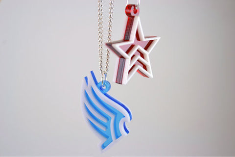 Mass Effect Paragon and Renegade Friendship Necklaces - LaserCut Acrylic - SALE PRICE