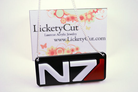 Mass Effect N7 Necklace - Laser Cut Acrylic