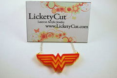Wonder Woman Pendant Necklace - Laser Cut Acrylic