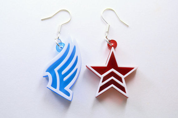 Mass Effect Paragon Renegade Earrings - Laser Cut Acrylic - SALE PRICE