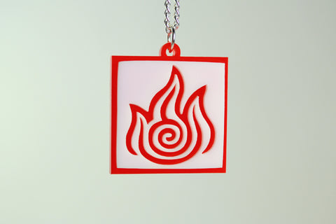 Avatar Fire Bender Pendant Necklace - Laser Cut Acrylic