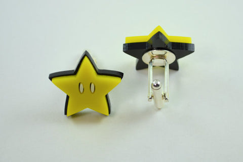 Mario Power Star Cuff Links - Laser Cut Acrylic Gamer Accessory