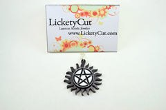 Supernatural Necklace - TV Pentagram Charm - Laser Engraved Acrylic Medallion - Laser Cut