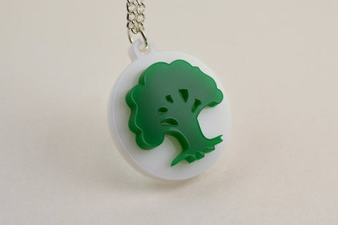 Magic The Gathering Green Mana Symbol Pendant Necklace - Laser Cut Acrylic