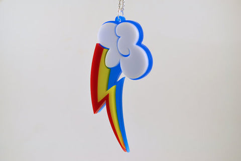 My Little Pony Rainbow Dash Cutie Mark Necklace - Laser Cut Acrylic