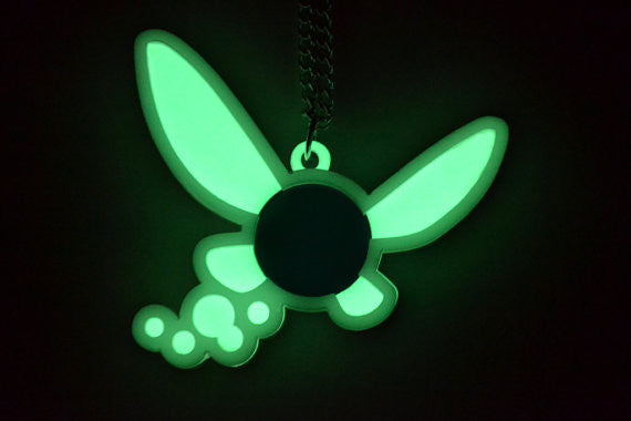 Legend of Zelda Glow in the Dark Navi Necklace - Laser Cut Acrylic Gamer Gear