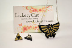 Zelda Hyrule Triforce Necklace -Laser Engraved Hyrule Crest