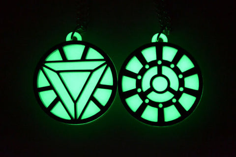 Iron Man Arc Reactor Friendship Necklaces - Glow in the Dark Laser Cut Acrylic - SALE PRICE