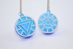 Iron Man Heart Arc Reactor Necklace - Mark 4 - Glow in the Dark Laser Cut Acrylic