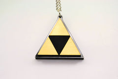 Zelda Triforce Necklace -Laser Engraved Silver or Gold Acrylic - Limited Time Sale Price