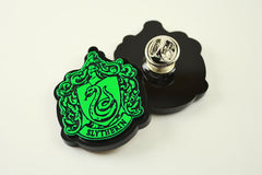 Harry Potter Slytherin House Crest Tie Tack or Bag Pin - Laser Cut and Laser Engraved Acrylic